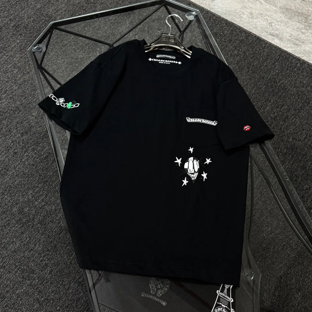 P180 Chrome Hearts 25 high version fabrics made of 300g high-density cotton, no deformation, no shrinkage, complete with three labels, same style for men and women, process: sleeve embroidery + digital printing, color: white, black, fluorescent green, SIZE: S-XL